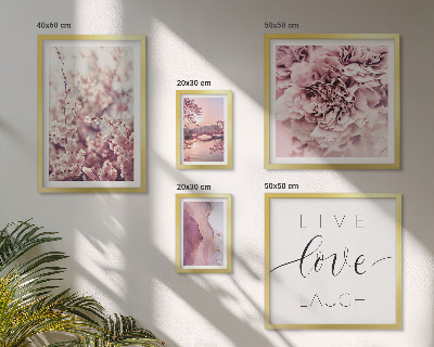 Framed photo set Floral motifs pastel slogans