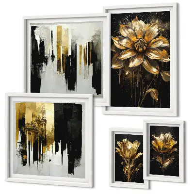 5-Piece Floral Wall Art Set modern elegant botanical design