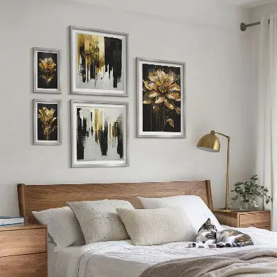 5-Piece Floral Wall Art Set modern elegant botanical design