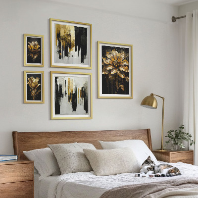 Set of 5 wall art pieces Floral motifs, elegance, modernity