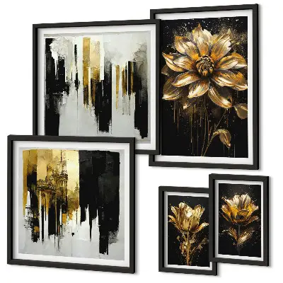 5-Piece Floral Wall Art Set modern elegant botanical design