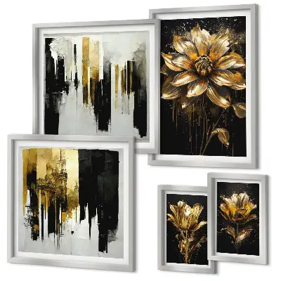 5-Piece Floral Wall Art Set modern elegant botanical design
