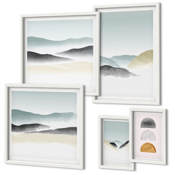 Framed photo set Abstract nature landscapes