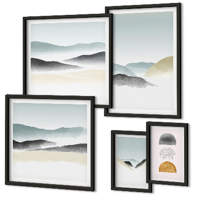 Framed photo set Abstract nature landscapes