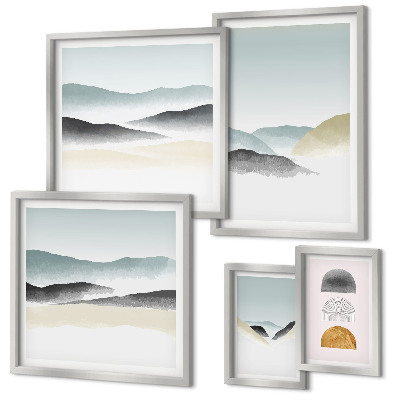 Framed photo set Abstract nature landscapes