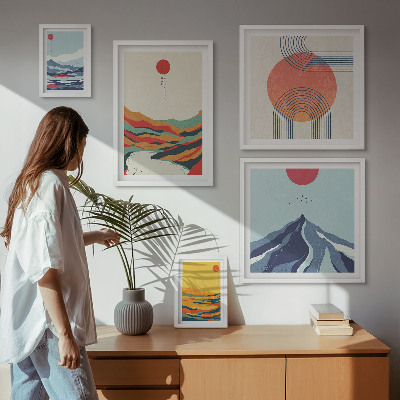 Gallery wall Abstract mountain landscapes