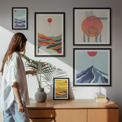 Gallery wall Abstract mountain landscapes