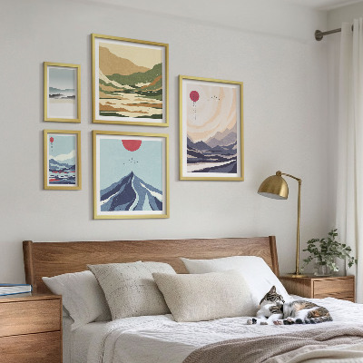 Framed photo set Abstract mountain landscapes