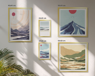 Framed photo set Abstract mountain landscapes