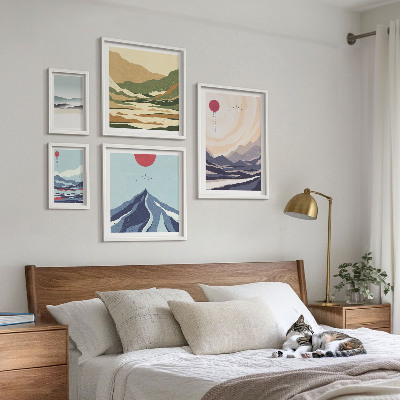 Framed photo set Abstract mountain landscapes