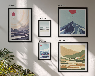 Framed photo set Abstract mountain landscapes