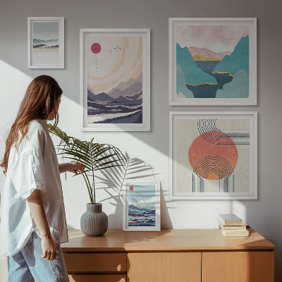 Gallery wall Abstract mountain landscapes