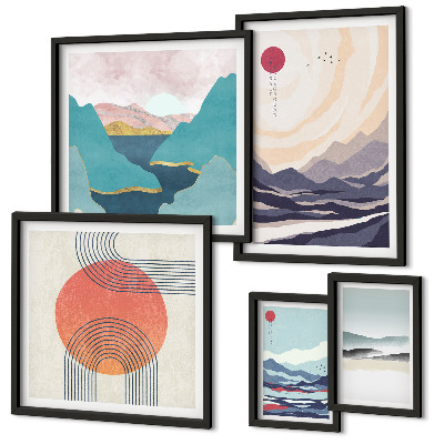 Gallery wall Abstract mountain landscapes