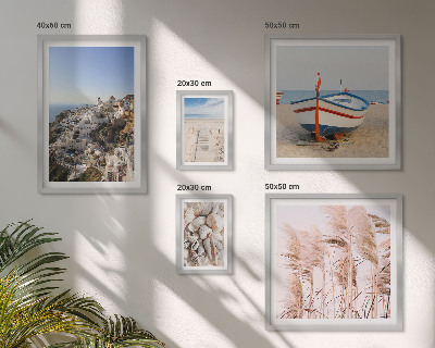 Framed photo set Landscapes, beaches, white buildings