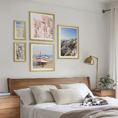 Framed photo set Landscapes, beaches, white buildings