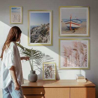 Framed photo set Landscapes, beaches, white buildings