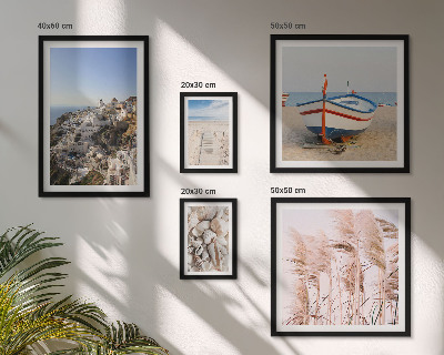 Framed photo set Landscapes, beaches, white buildings