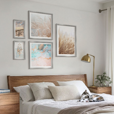 Set of 5 wall art pieces Natural boho ethno landscapes