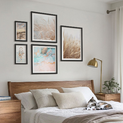 Set of 5 wall art pieces Natural boho ethno landscapes