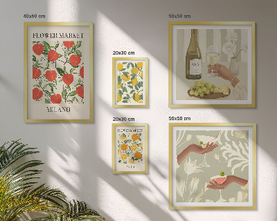 Framed photo set Vintage fruit flower fair