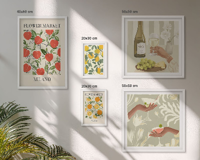 Framed photo set Vintage fruit flower fair