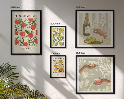 Framed photo set Vintage fruit flower fair