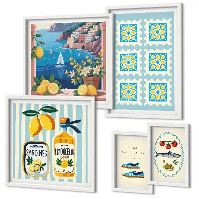 Gallery wall set Italian cuisine aesthetic