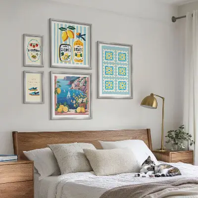 Gallery wall set Italian cuisine aesthetic