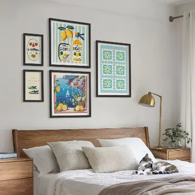 Gallery wall set Italian cuisine aesthetic