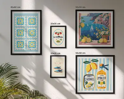 Gallery wall set Italian cuisine aesthetic