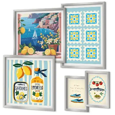 Gallery wall set Italian cuisine aesthetic