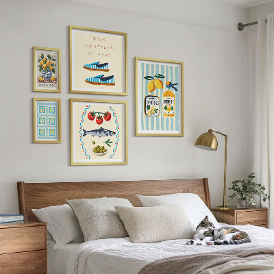 Framed photo set Italian cuisine citrus fruits