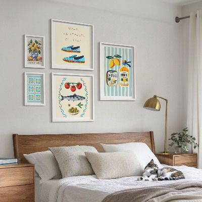 Framed photo set Italian cuisine citrus fruits