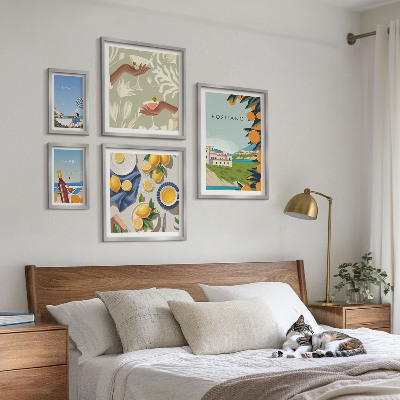 Set of 5 wall art pieces Italian Holidays Amalfi Capri