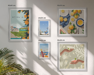 Set of 5 wall art pieces Italian Holidays Amalfi Capri