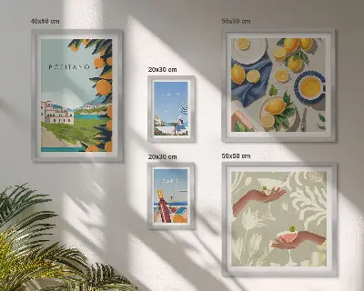 Italian Holidays Amalfi and Capri wall art set set of 5 pieces