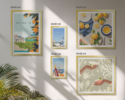 Set of 5 wall art pieces Italian Holidays Amalfi Capri