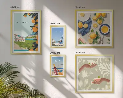 Italian Holidays Amalfi and Capri wall art set set of 5 pieces