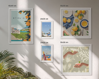 Set of 5 wall art pieces Italian Holidays Amalfi Capri
