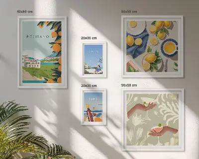 Italian Holidays Amalfi and Capri wall art set set of 5 pieces
