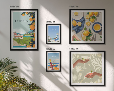 Set of 5 wall art pieces Italian Holidays Amalfi Capri