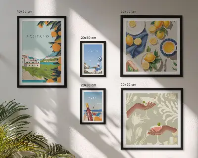 Italian Holidays Amalfi and Capri wall art set set of 5 pieces