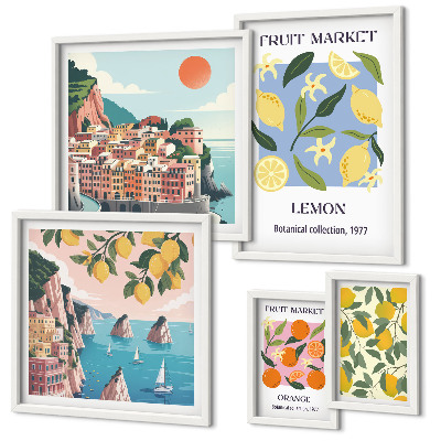 Gallery wall Vintage fruit landscapes