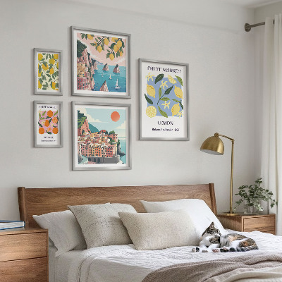Gallery wall Vintage fruit landscapes