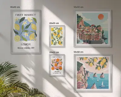 Vintage fruit landscape gallery wall set of vintage fruit landscape prints