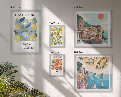 Gallery wall Vintage fruit landscapes