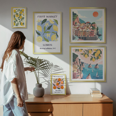 Gallery wall Vintage fruit landscapes