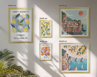 Gallery wall Vintage fruit landscapes
