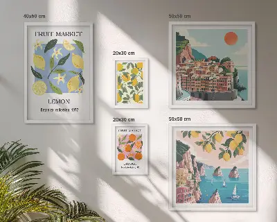 Vintage fruit landscape gallery wall set of vintage fruit landscape prints