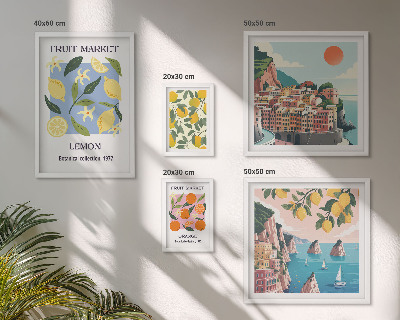 Gallery wall Vintage fruit landscapes